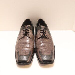 Stacy Adams Men's Dress Oxford Shoes Gator Print on Leather Size 9M